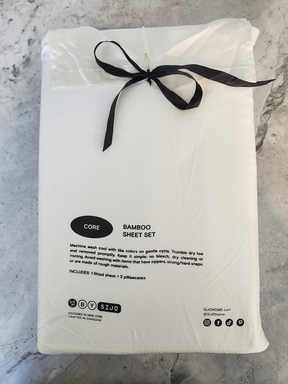 DOZ by SIJO King Bamboo Sheet Set Cooling Viscose Luxury Ivory 3pc NWT